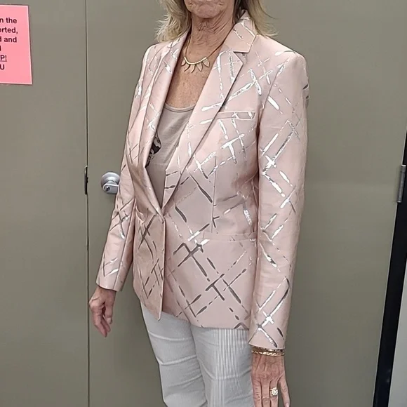 Escada Pink & Silver Jacket Size 10 12 - Picture 1 of 6